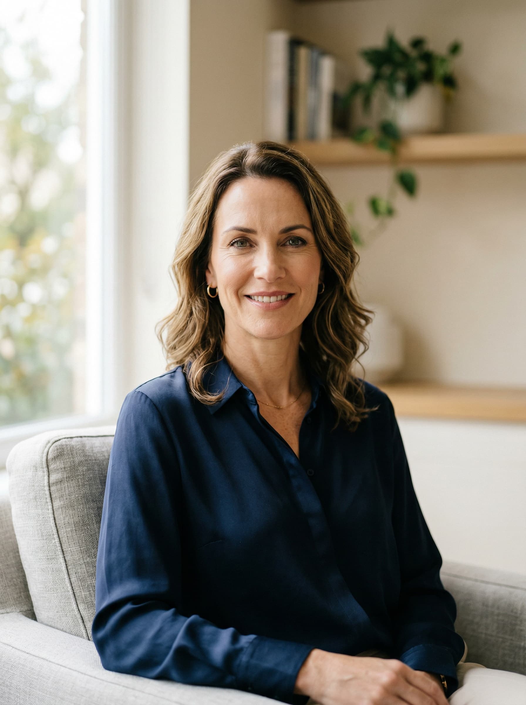 Person at ease with facial changes after GLP-1 weight loss
