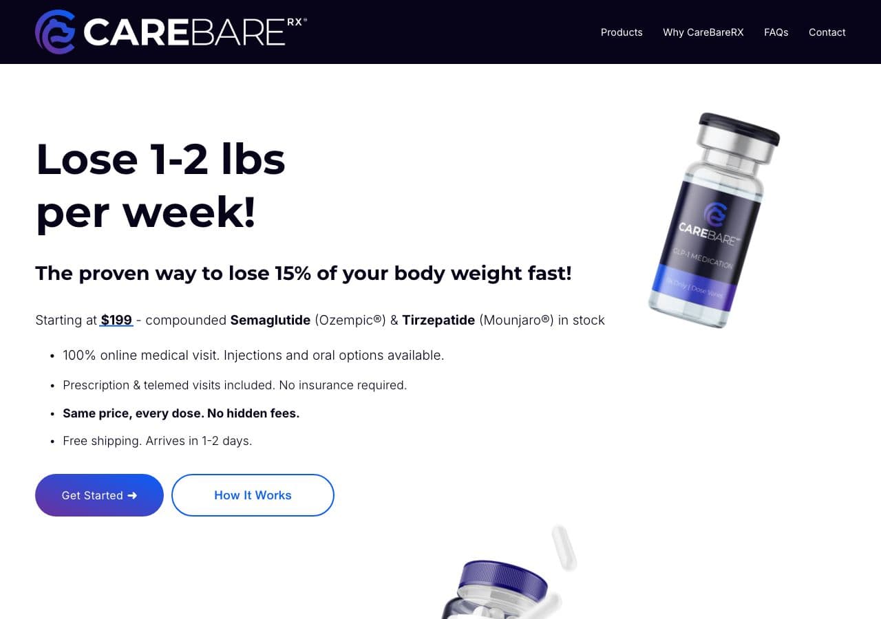 Care Bare Rx website