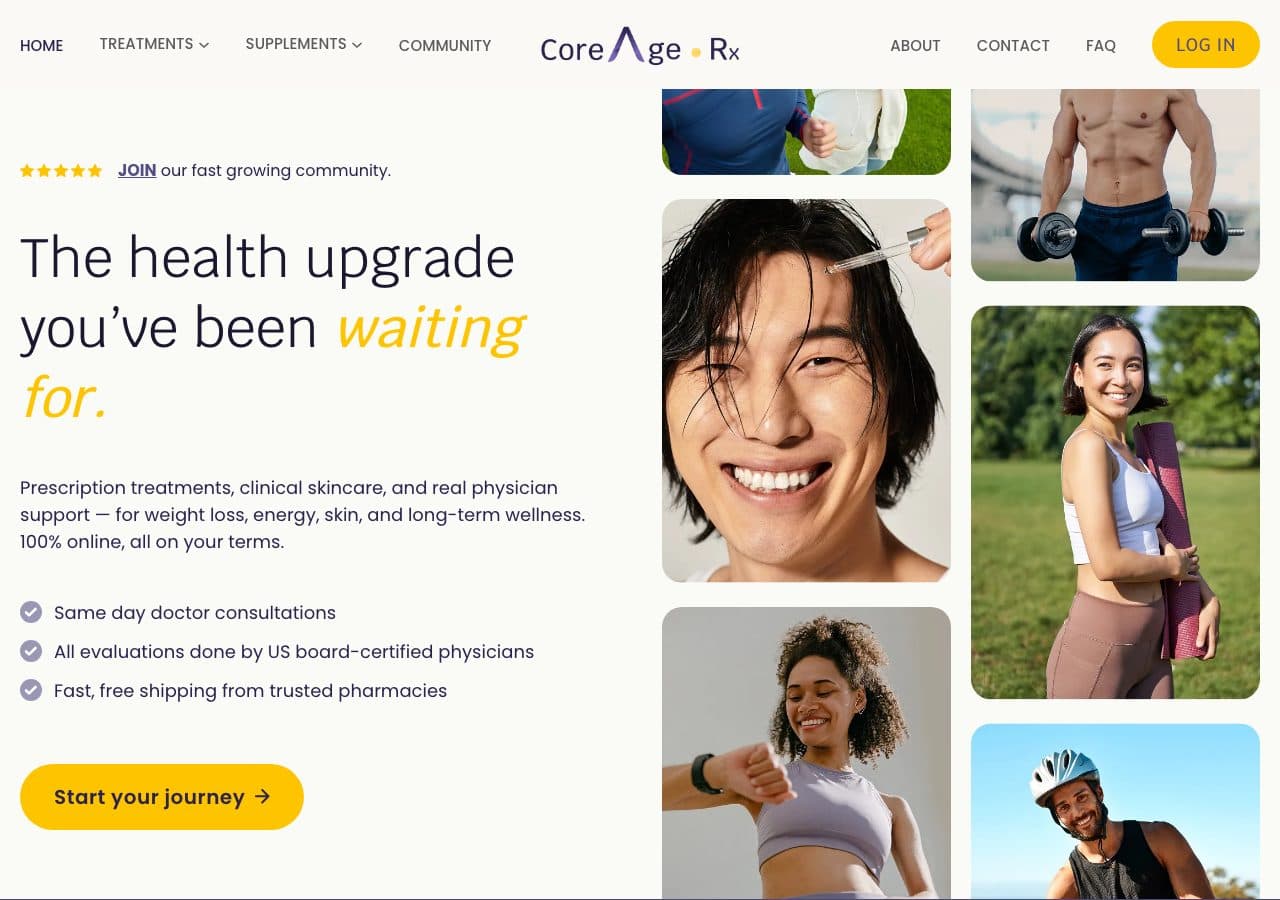 CoreAge Rx website
