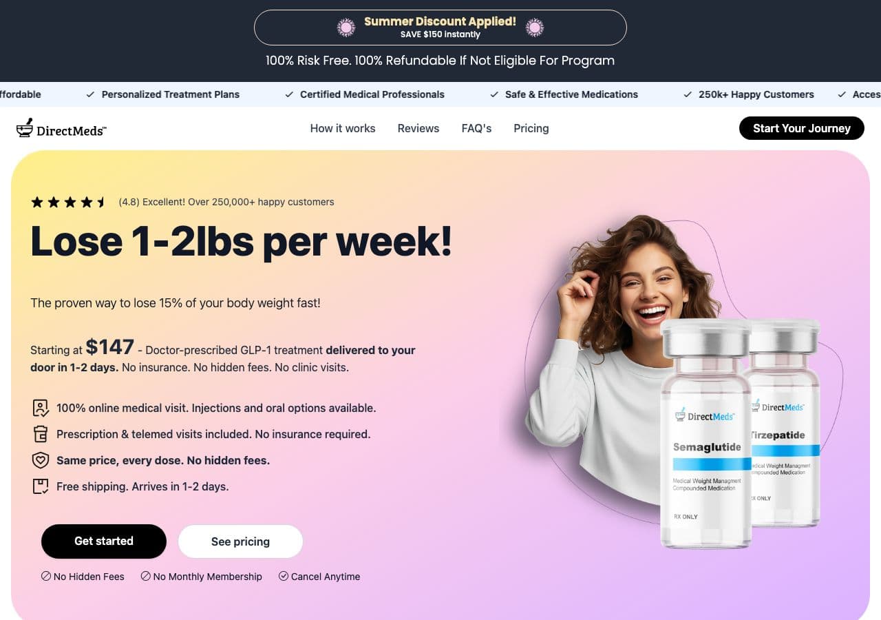 Direct Meds GLP-1 website