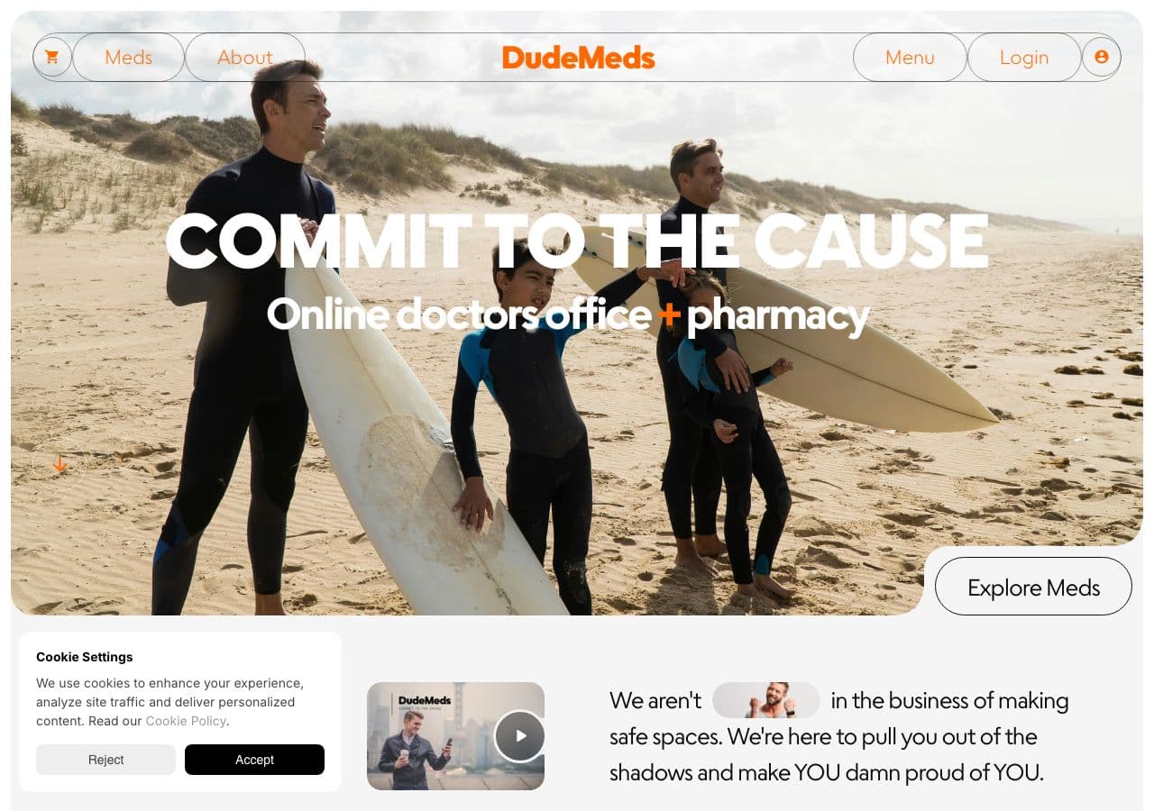 DudeMeds website