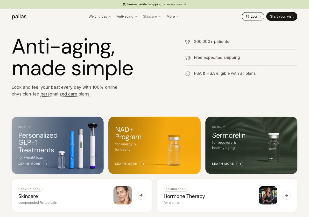 Pallas Health website