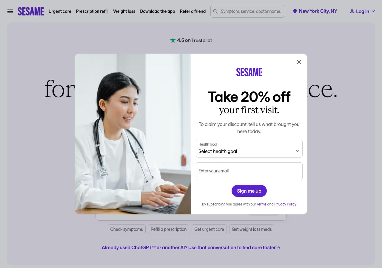 Sesame Care's own website
